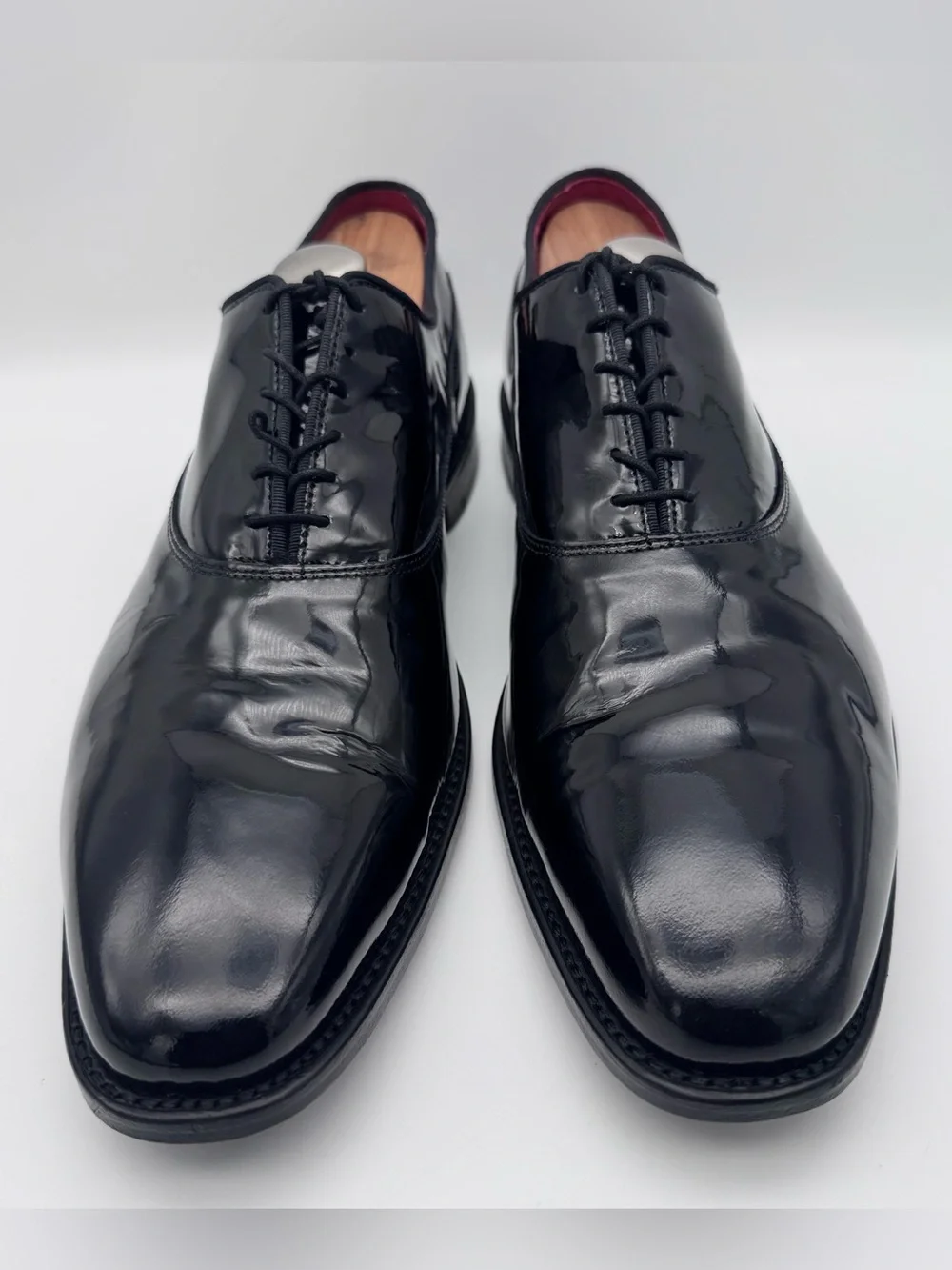 Allen Edmonds Men's 11.5 D Black Patent Leather Lace Up Oxford Dress Shoes